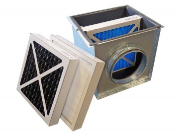 VT Filterbox met 2 x 125 mm diameter aansluitingen (voor paneelfilters)